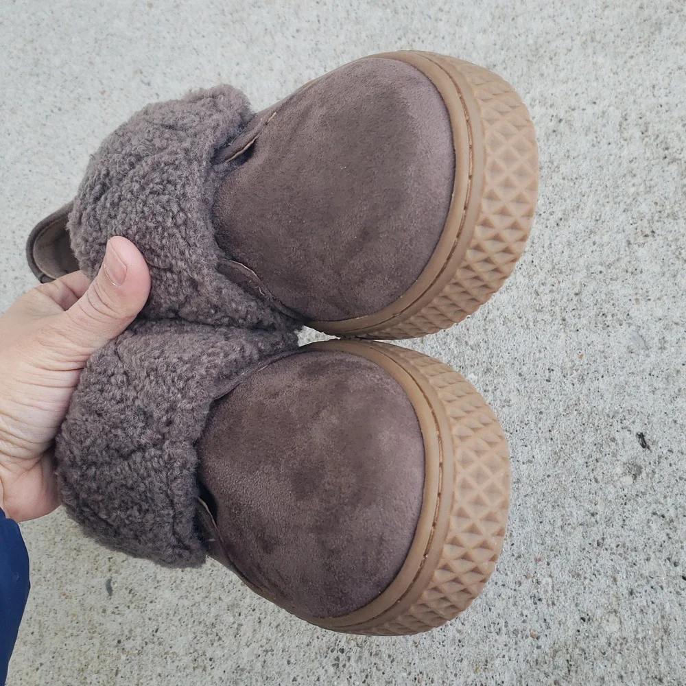 Aerosoles Wave Ebbie Sherpa Low Top Ankle Boots Sneaker Medium Taupe Size 7.5